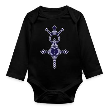 Southern Cross Tuareg Blue Man - Organic Longsleeve Baby Bodysuit - black - Front