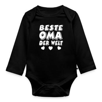 Oma - Baby Bio-Langarm-Body - Schwarz - Vorne