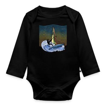 Windsurfing - Organic Longsleeve Baby Bodysuit - black - Front