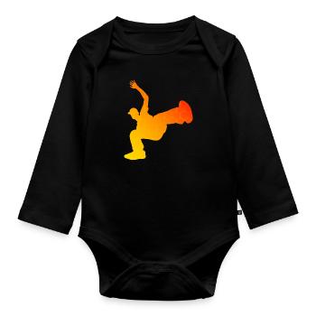 Hiphop Hip Hop Breakdance Homme Bgirl Bboy - Body Bébé bio manches longues - noir - Devant