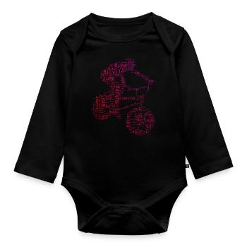 bmx Radfahren bmx jungen Herren bmx fahrrad - Baby Bio-Langarm-Body - Schwarz - Vorne