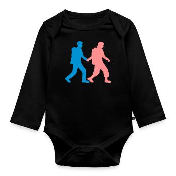 Paar geht wandern - Baby Bio-Langarm-Body - Schwarz - Vorne