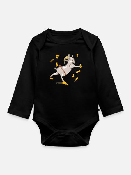 Climbing goat rocks - Organic Longsleeve Baby Bodysuit - black