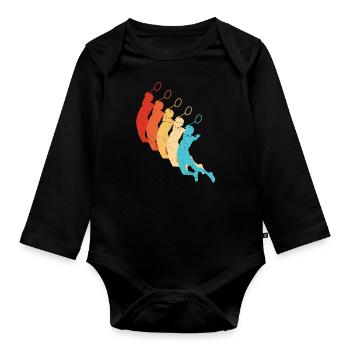 Badminton Squash Women's Badminton Men's Badmintons - Organic Longsleeve Baby Bodysuit - black - Front