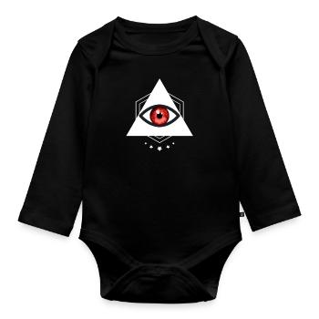 Illuminati Auge - Baby Bio-Langarm-Body - Schwarz - Vorne