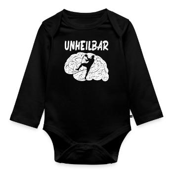 Handballspieler Handballer Handball Trainer - Baby Bio-Langarm-Body - Schwarz - Vorne