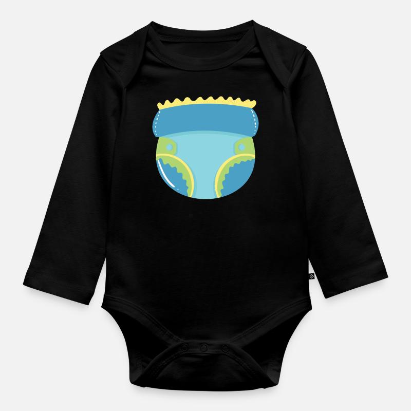 Couche - Body Bébé bio manches longues - noir