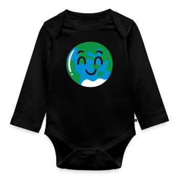 Erde - Baby Bio-Langarm-Body - Schwarz - Vorne