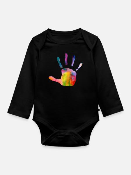 Damen, Herre, kinder T-shirt für jeden Anlass - Baby Bio-Langarm-Body - Schwarz