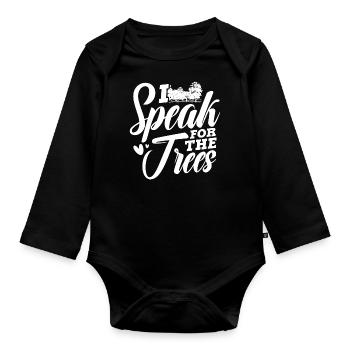 Je parle au nom de la conception des arbres - Body Bébé bio manches longues - noir - Devant