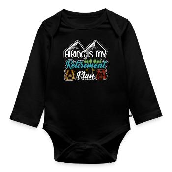Hiking is my Retirement Plan this year - Body Bébé bio manches longues - noir - Devant