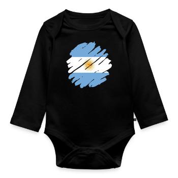 Argentina Flag South America Argentine Flag - Organic Longsleeve Baby Bodysuit - black - Front