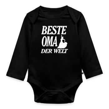 Oma - Baby Bio-Langarm-Body - Schwarz - Vorne