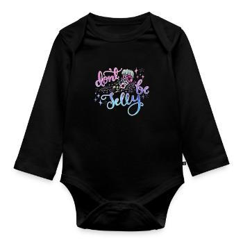 Ocean Sublimation - Organic Longsleeve Baby Bodysuit - black - Front