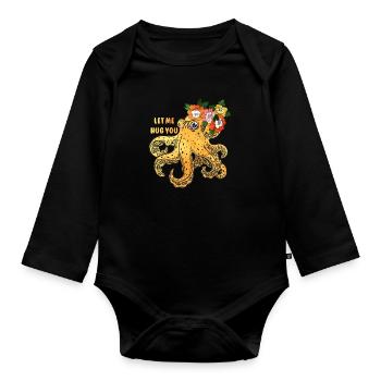 Ocean Sublimation - Organic Longsleeve Baby Bodysuit - black - Front