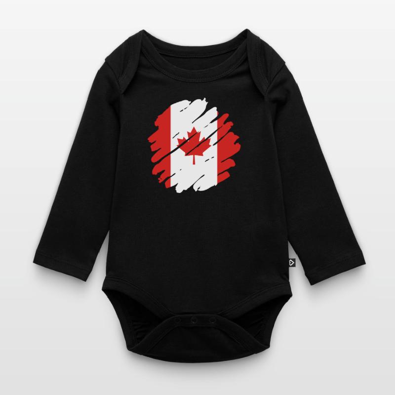 Drapeau du Canada Feuille d’érable Drapeau canadien Canada Body Bébé bio manches longues