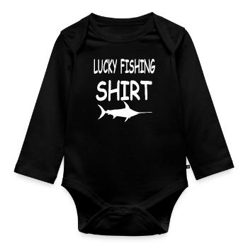 Angling - Organic Longsleeve Baby Bodysuit - black - Front