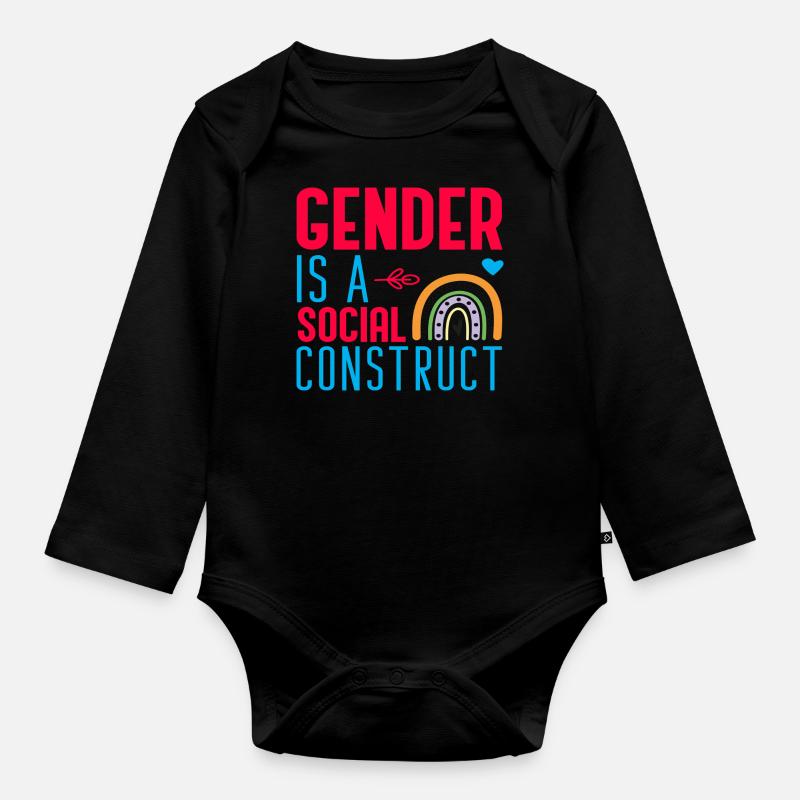 Gender is a Social Construct - Baby Bio-Langarm-Body - Schwarz