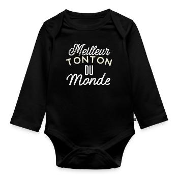 Meilleur tonton du monde - Body Bébé bio manches longues - noir - Devant