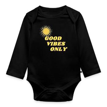 just good mood! - Organic Longsleeve Baby Bodysuit - black - Front