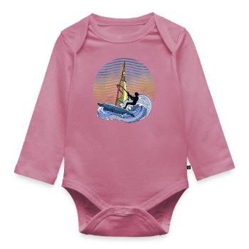 Windsurfing - Organic Longsleeve Baby Bodysuit - mauve - Front