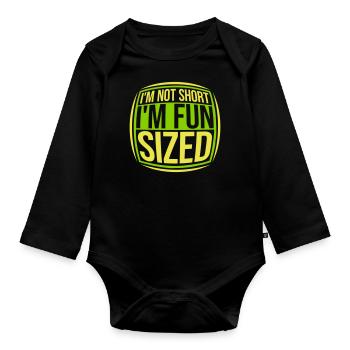 Not short fun sized - Organic Longsleeve Baby Bodysuit - black - Front
