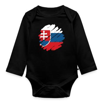 Slovaquie drapeau slovaque vintage drapeau slovaque - Body Bébé bio manches longues - noir - Devant