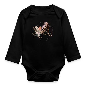 boho lady - Baby Bio-Langarm-Body - Schwarz - Vorne