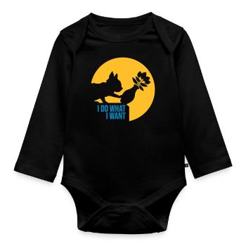 Do what I want - Organic Longsleeve Baby Bodysuit - black - Front