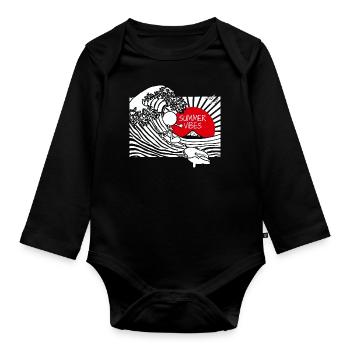 Summer Vibes Doddle - Organic Longsleeve Baby Bodysuit - black - Front