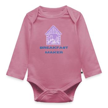 Breakfast MAKER - Body Bébé bio manches longues - mauve - Devant