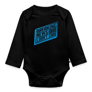 Breaking news don't care - Baby Bio-Langarm-Body - Schwarz - Vorne
