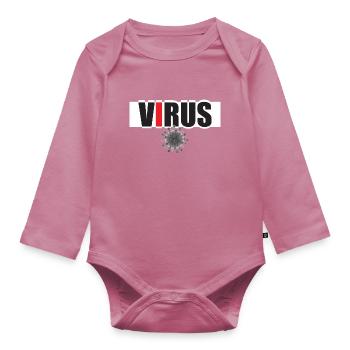 Virus - Organic Longsleeve Baby Bodysuit - mauve - Front