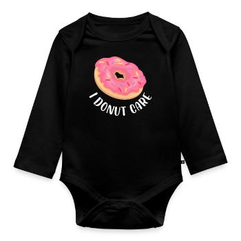 Je ne me soucie pas de la conception pour un fan de blague culinaire - Body Bébé bio manches longues - noir - Devant