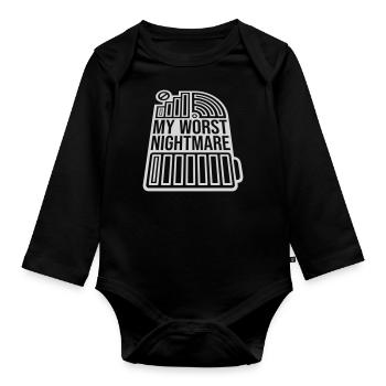 Bad my worst nightmare - Organic Longsleeve Baby Bodysuit - black - Front