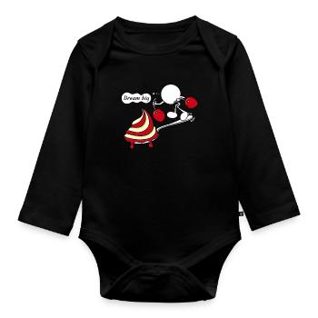 Dream Big Plain Doddle - Organic Longsleeve Baby Bodysuit - black - Front
