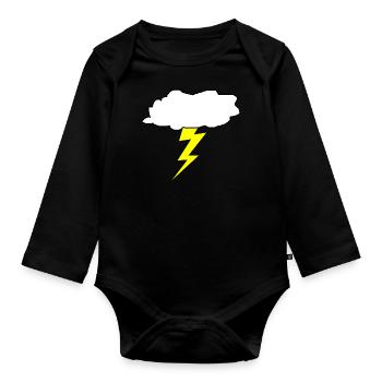Donner - Baby Bio-Langarm-Body - Schwarz - Vorne