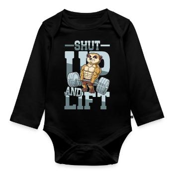 Shut Up and Lift - Baby Bio-Langarm-Body - Schwarz - Vorne