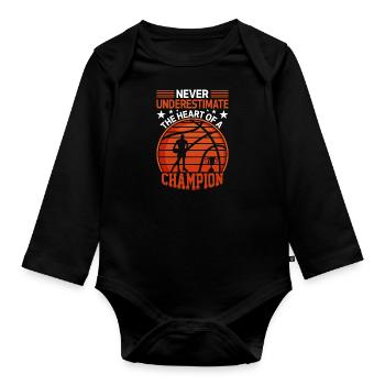 basketball gift Basketball for basketball champion - Organic Longsleeve Baby Bodysuit - black - Front