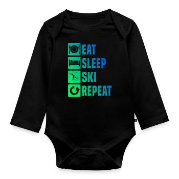 Langlauf Skating Langlauf Skate Langlauf Classic - Baby Bio-Langarm-Body - Schwarz - Vorne