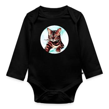 Bengal 1 - Baby Bio-Langarm-Body - Schwarz - Vorne