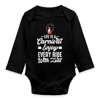 Circus motif for Krimes & clown fans - Organic Longsleeve Baby Bodysuit - black - Front