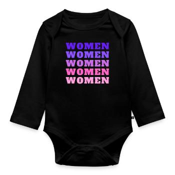 WOMEN WOMEN MULTI LINES - Body Bébé bio manches longues - noir - Devant