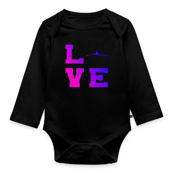 Rowing Herren Damen Rudern Ruderer - Baby Bio-Langarm-Body - Schwarz - Vorne