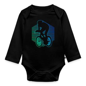 Vélo de course cycliste femmes hommes vélo de route - Body Bébé bio manches longues - noir - Devant