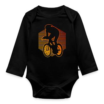 Cycliste sur route femmes course cyclisme vélo de route - Body Bébé bio manches longues - noir - Devant