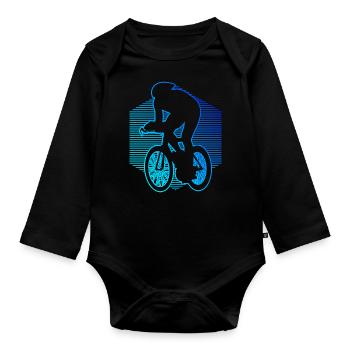 Courses de vélo de route cyclisme cyclistes de course hommes - Body Bébé bio manches longues - noir - Devant