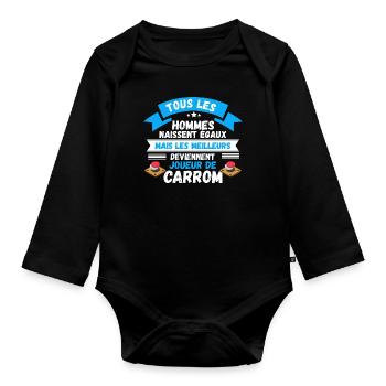les meilleurs deviennent joueur de carrom - Body Bébé bio manches longues - noir - Devant