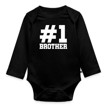 Bruderherz Bester Bruder der Welt Geschenkidee - Baby Bio-Langarm-Body - Schwarz - Vorne