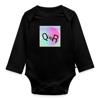 QUER - Baby Bio-Langarm-Body - Schwarz - Vorne